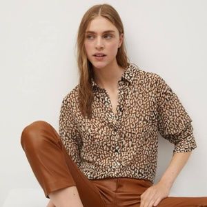 Mango Printed Flowy Shirt